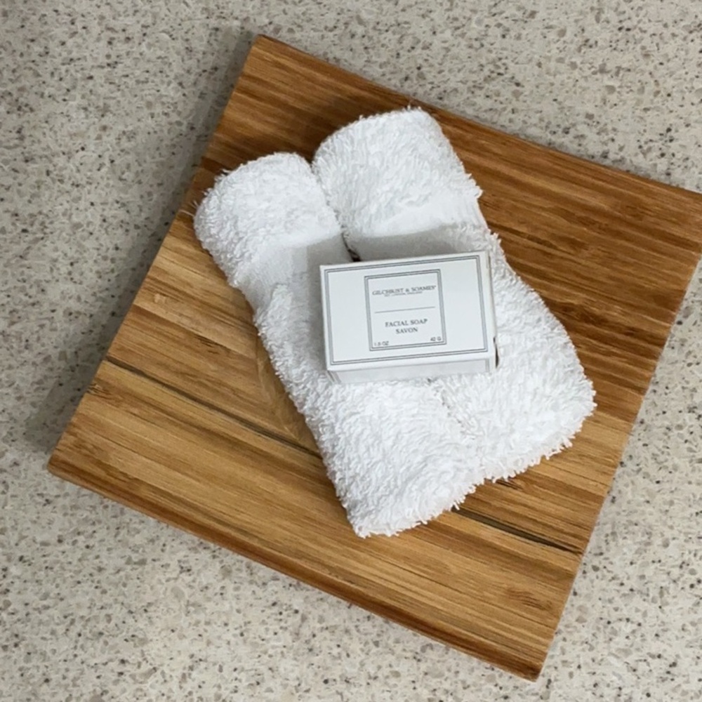 Bamboo Square Tray 8.25 by 8.25 inches square with short round pedistal under.